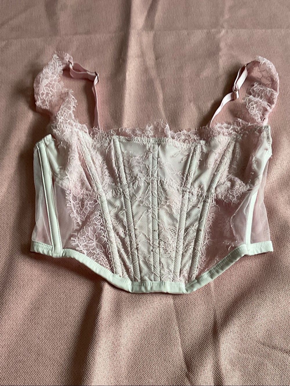 Victoria's Secret Light Pink Lace Corset Bustier